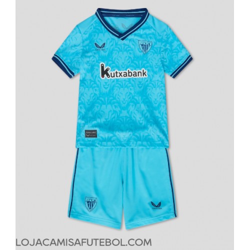 Camisa de Futebol Athletic Bilbao Equipamento Secundário Infantil 2023-24 Manga Curta (+ Calças curtas)